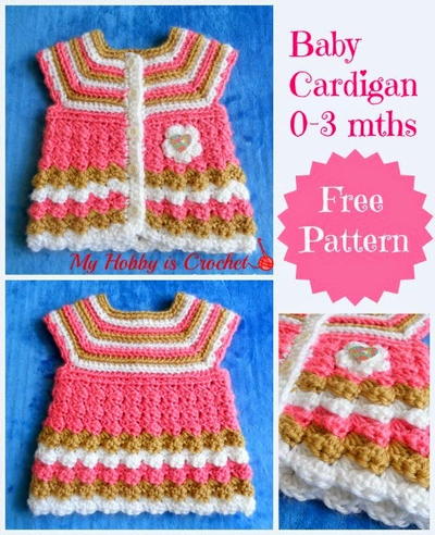 Stripes and Bubbles Baby Cardigan