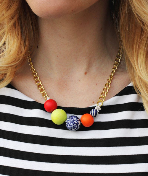 Super Simple Beaded DIY Statement Necklace Super Simple Beaded DIY Statement Necklace