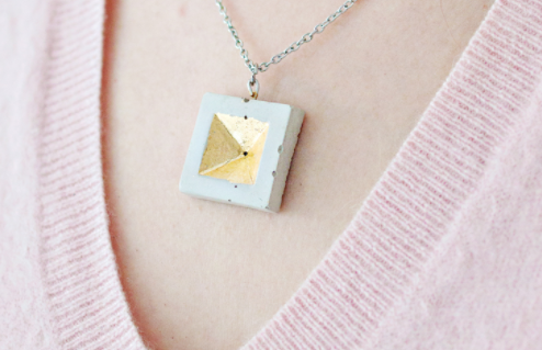 Gold DIY Concrete Necklace Gold DIY Concrete Necklace