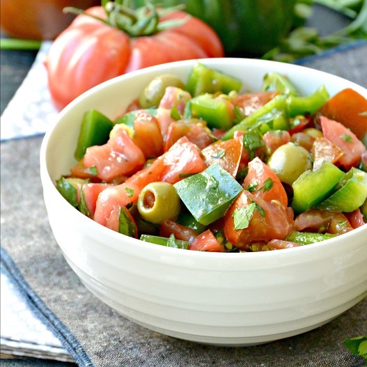 Tomato Bell Pepper Green Olive Salad Tomato Bell Pepper Green Olive Salad