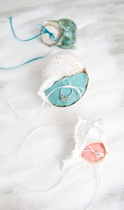 Seashell Ring Bearer Pillow