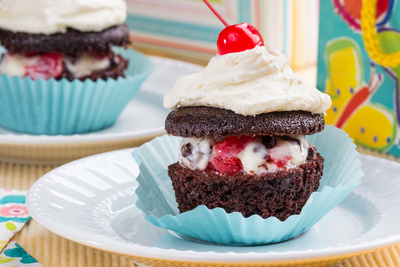 Chocolate Cherry Surprise Cupcakes