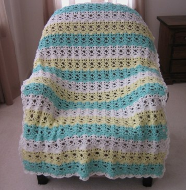 Springtime Lace Easy Crochet Blanket