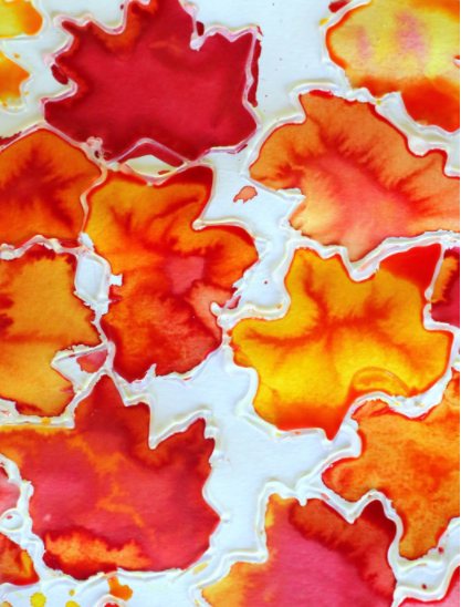 Fall Leaf Watercolor Resist Art Fall Leaf Watercolor Resist Art