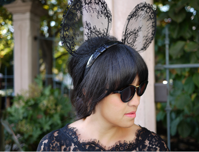 Black Lace DIY Mickey Mouse Ears Black Lace DIY Mickey Mouse Ears