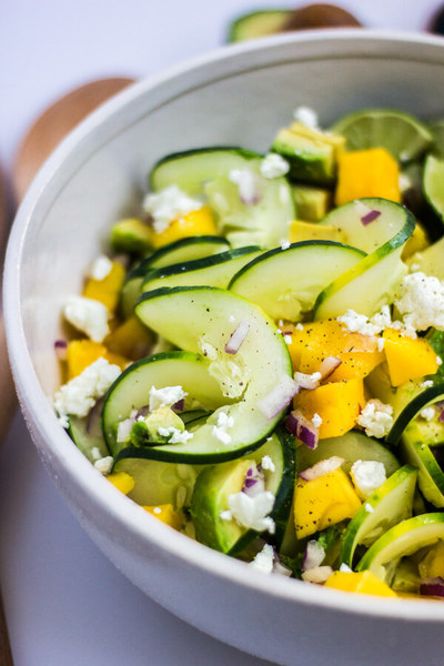 Spiralized Cucumber Summer Salad