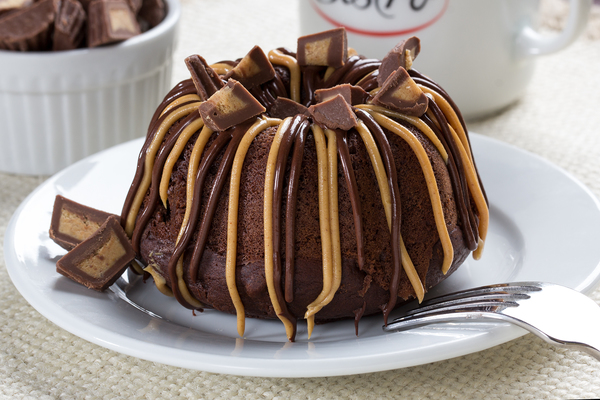 Mini Chocolate Peanut Butter Bundt Cakes
