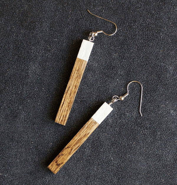 Modern Wooden Dangle Earrings Modern Wooden Dangle Earrings