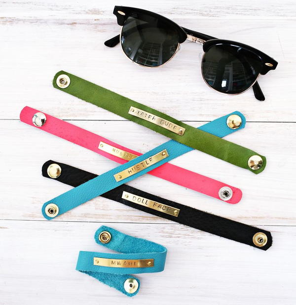 Motivational Leather DIY Bracelets Motivational Leather DIY Bracelets