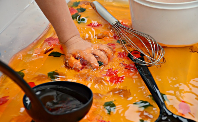 Autumn Leaves Water Sensory Bin Autumn Leaves Water Sensory Bin