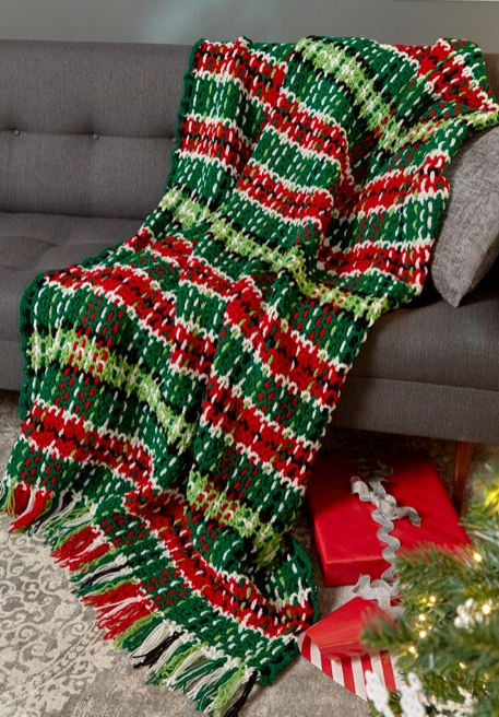 Plaid Christmas Crochet Afghan Pattern Plaid Christmas Crochet Afghan Pattern