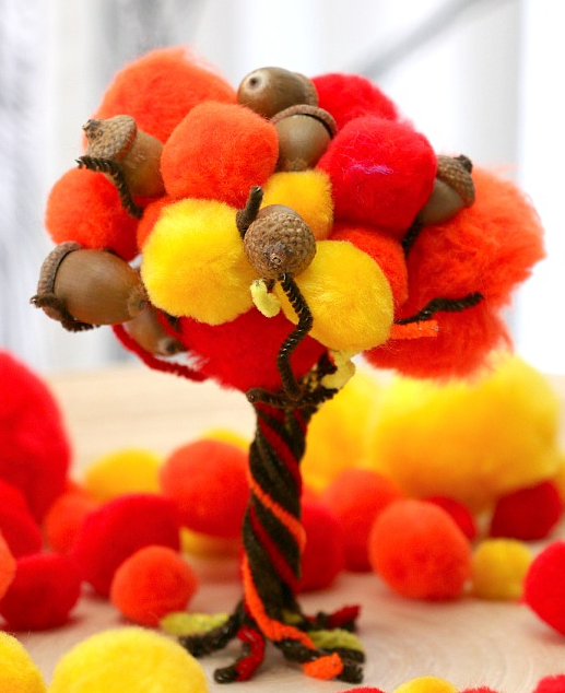 Fall Pom Pom Pipe Cleaner Tree Fall Pom Pom Pipe Cleaner Tree