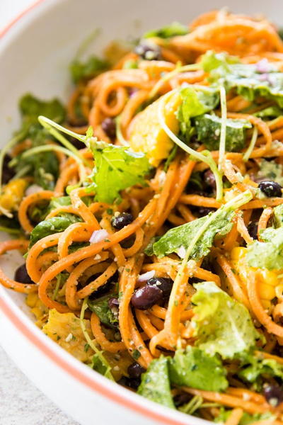 Southwestern Sweet Potato Noodle Salad with Avocado Pesto Southwestern Sweet Potato Noodle Salad with Avocado Pesto_1