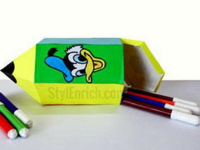 DIY Pencil Shaped Paper Box DIY Pencil Shaped Paper Box
