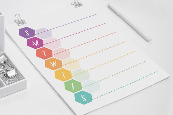 Rainbow Weekly Planner Sheet Rainbow Weekly Planner Sheet
