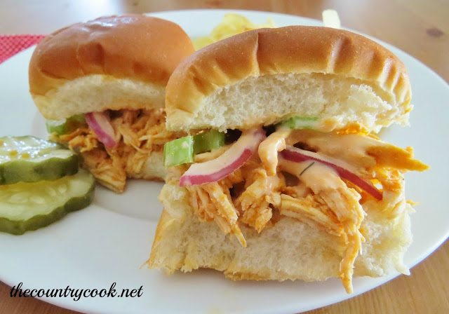 Buffalo Chicken Sliders with Celery Slaw