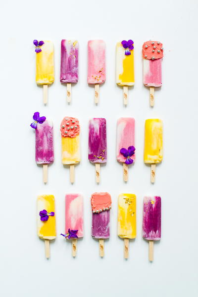 Flowery Frozen Yogurt Popsicles Flowery Frozen Yogurt Popsicles
