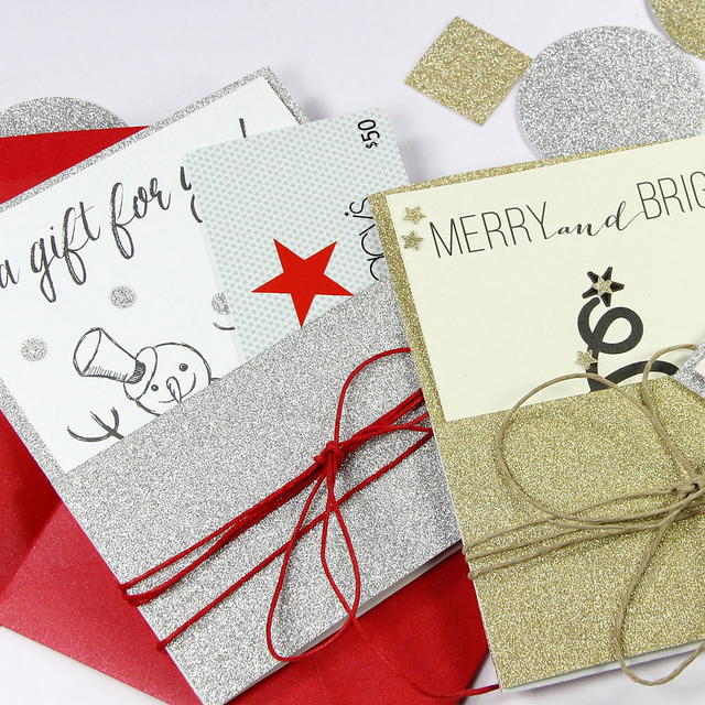 Easy Pocket Card Holders with Glitter Paper Easy Pocket Card Holders with Glitter Paper