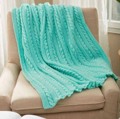 Easy Cable Knit Blanket Pattern