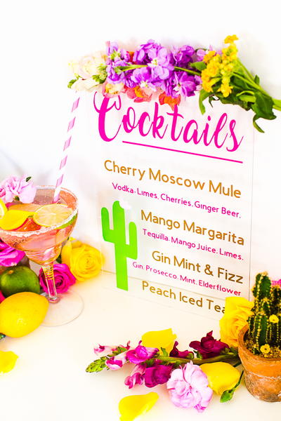 Bold DIY Wedding Cocktail Menu