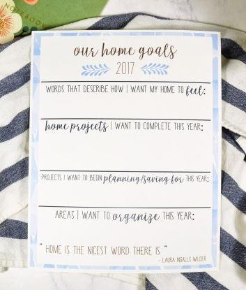 Home Goals Free Printable Worksheet