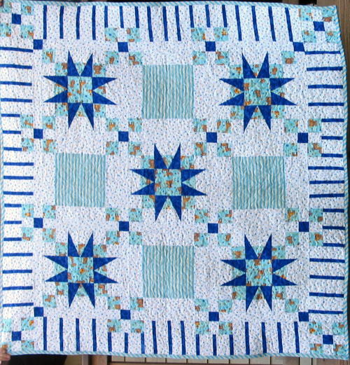 Blue Stars and Stripes Baby Quilt Blue Stars and Stripes Baby Quilt