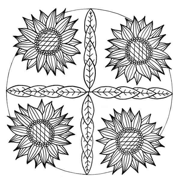 Mandala Inspired Sunflower Adult Coloring Page Mandala Inspired Sunflower Adult Coloring Page