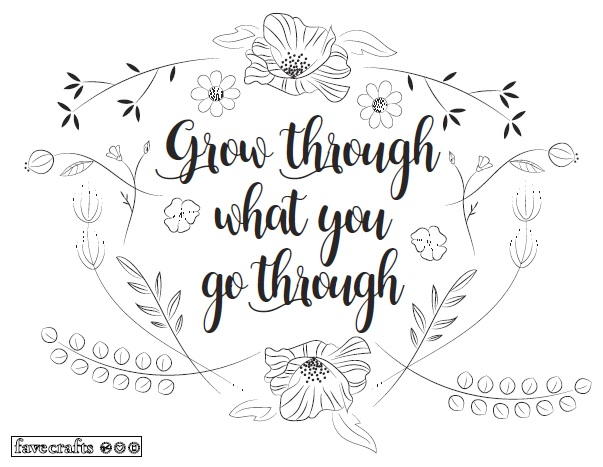 Grow Like Flowers Adult Coloring Page