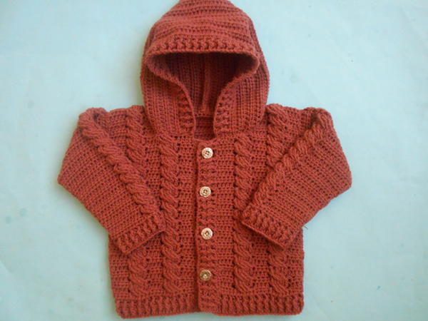 Baby Crochet Cabled Cardigan Sweater