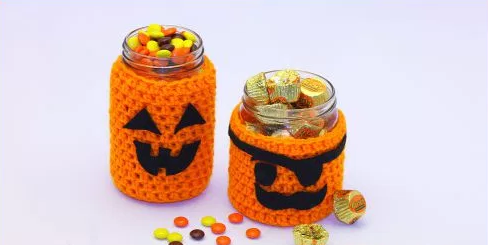 Halloween Crochet Jar Covers
