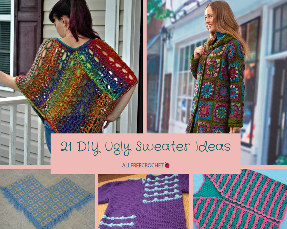 Sweater ugly christmas 21 DIY Ugly Sweater Ideas | AllFreeCrochet.com