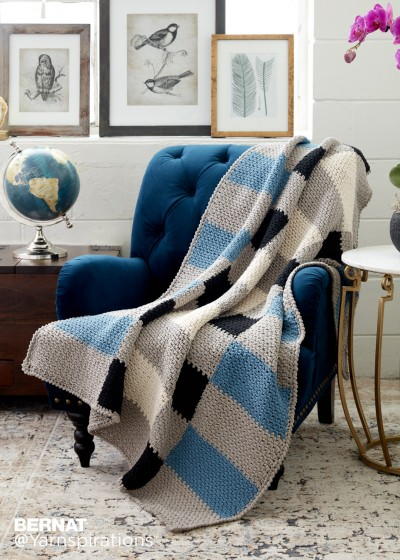 Warm Crochet Plaid Blanket