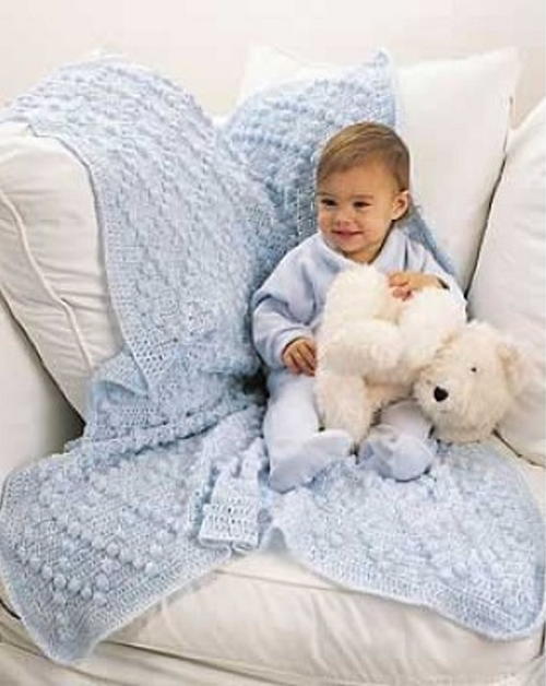 Diamond Bobble Baby Blanket Crochet Pattern
