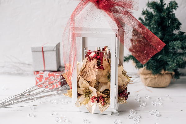 Homemade Floral Christmas Lantern Decoration Homemade Floral Christmas Lantern Decoration