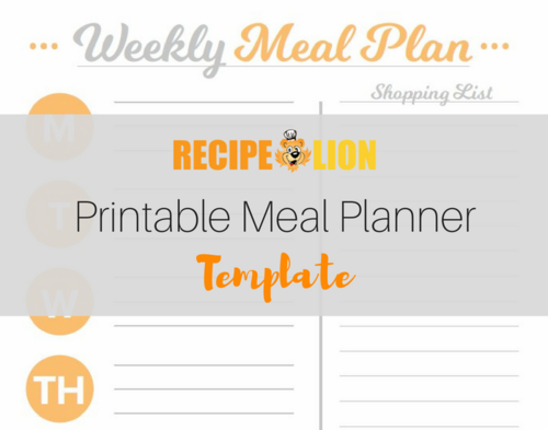 Printable Meal Planner Template