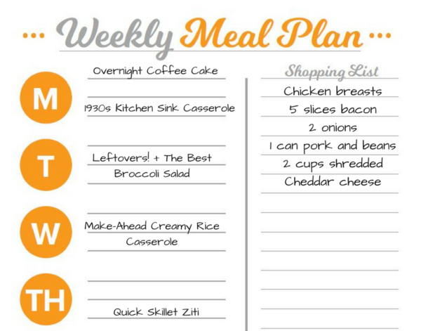 Printable Meal Planning Sheets