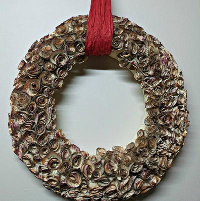 Spiral Rose Book Page Wreath