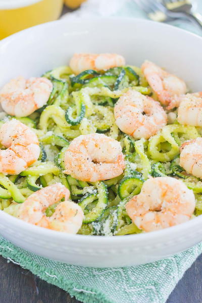 Garlic Parmesan Zoodles with Shrimp Garlic Parmesan Zoodles with Shrimp