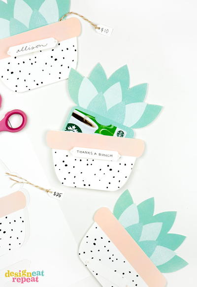 Succulent Printable Gift Card Holders
