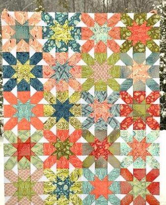 Starburst Cross Block Quilt Starburst Cross Block Quilt