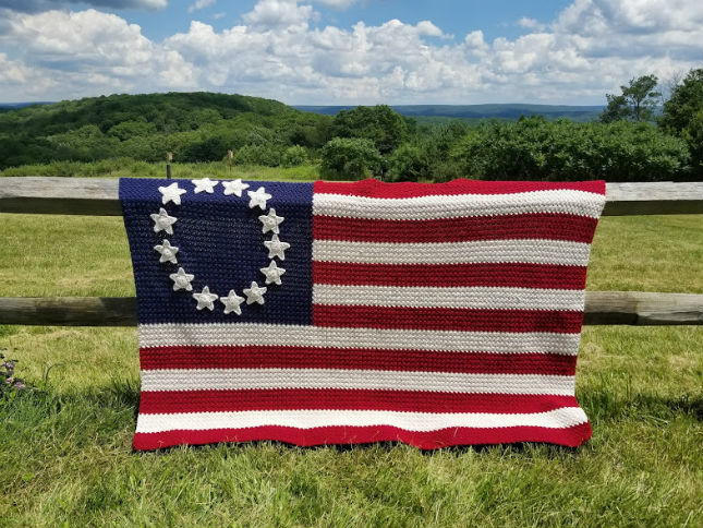 Old Glory American Flag Afghan