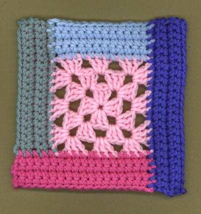 5 Color Log Cabin Granny