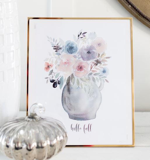 Fall Flowers Watercolor Printable Art Fall Flowers Watercolor Printable Art