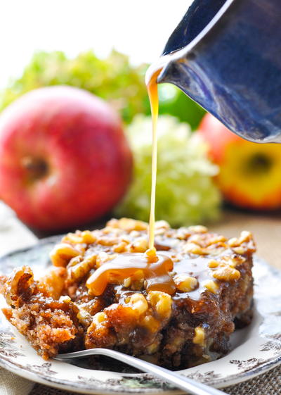 Apple Walnut Cake with Caramel Glaze Apple Walnut Cake with Caramel Glaze_2