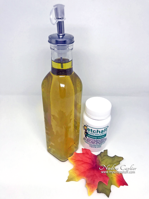 DIY Etched Glass Oil  Vinegar Bottle DIY Etched Glass Oil & Vinegar Bottle