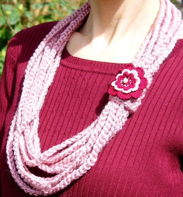 Crochet Chain Scarf Necklace Crochet Chain Scarf, Necklace