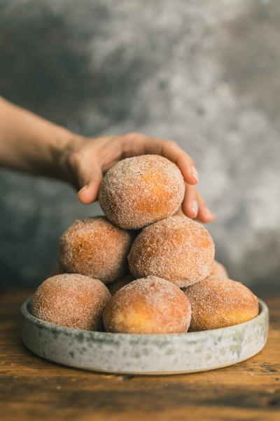 Pumpkin Brioche Donuts with Molten Chocolate Truffle Center Pumpkin Brioche Donuts with Molten Chocolate Truffle Center