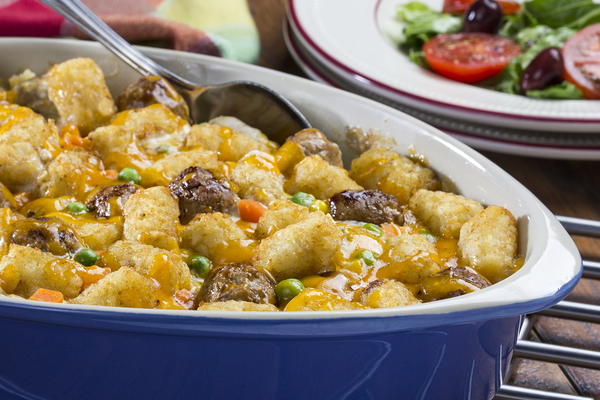 Meatballs and Potato Hotdish