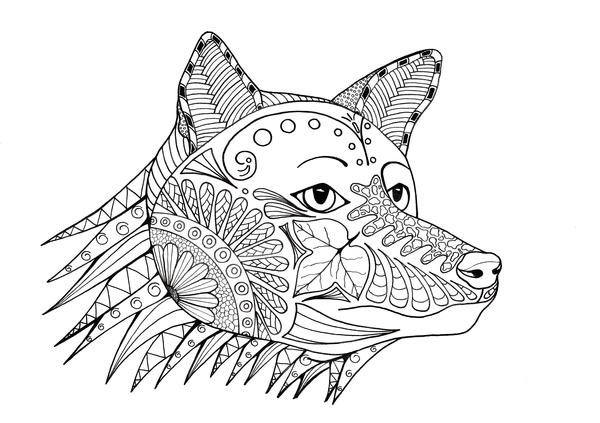 Fox-a-Hunting Adult Coloring Page Fox-a-Hunting Adult Coloring Page