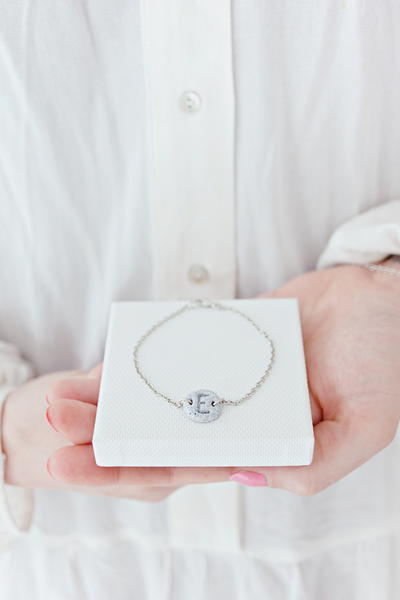 Minimalist Clay Initial Bracelet Minimalist Clay Initial Bracelet